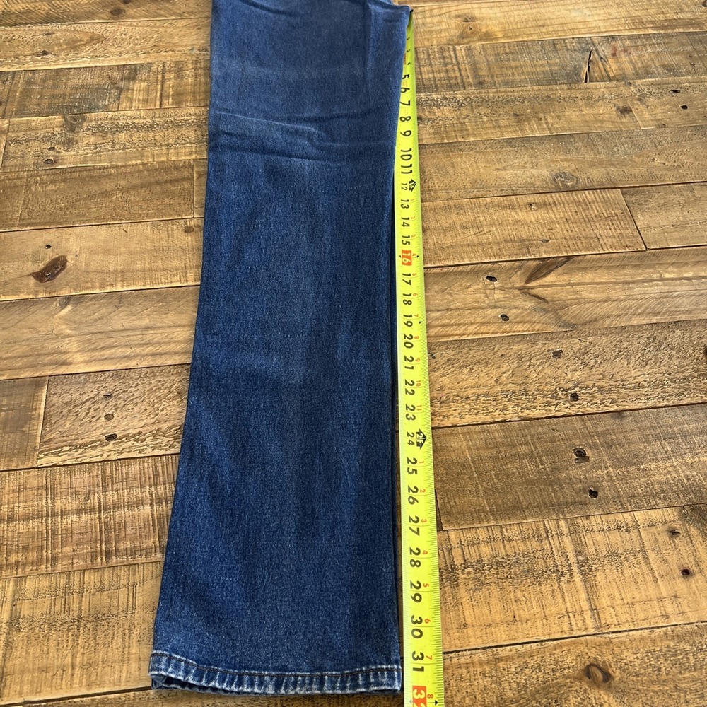 90s Vintage High Rise Posted Jeans 3/4 27X32 Medium Wash Slim Smooth Back - Picture 16 of 16